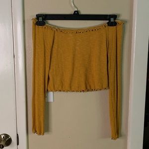 Strapless cropped long sleeve